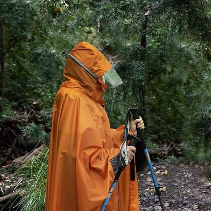YDYJKI Hooded Rain Poncho Waterproof Raincoat Jacket for Men Women Adults,Lightweight Waterproof Rain Gear