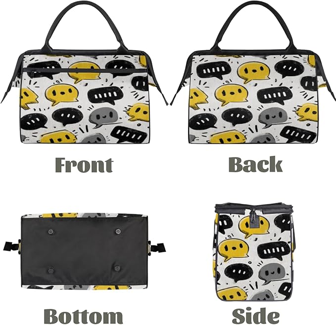 Cartoon Graffiti Overnight Weekender Bag for Women Men Travel Duffel Bags Waterproof Luggage Carry on Sports Yoga Gym Bag