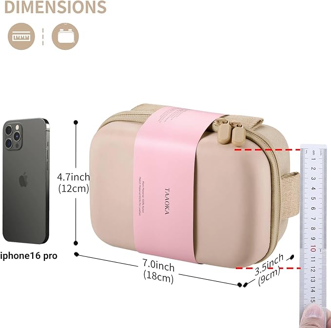 Digital Camera Case, Protective & Lightweight Camera Case with 3 Carrying Ways, Waterproof & Shockproof Small Camera Bag for PowerShot/Sony DSCW800/DSCW830 - Beige