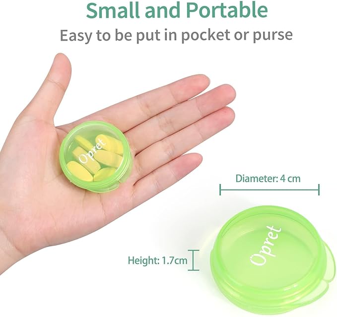 Opret Small Pill Box (3 Pcs), Cute Pill Case Portable for Pocket Purse Briefcase Travel Pills Box Medicine Storage Container Earplug Case (Black&Cyan&Green)