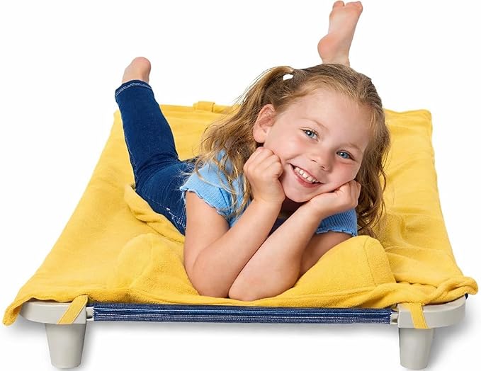 ROLLEE POLLEE Nap Sac Roll Up Napping Blanket with Attached Pillow for Preschool/Daycare, Super Soft with Elastic Straps, Fits Most Mats and Cots