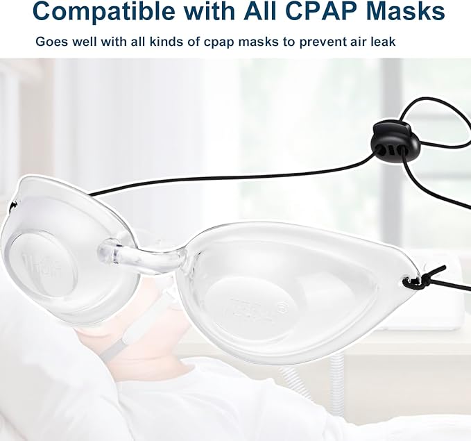 Hydrating Dry Eye Relief Sleep Mask, CPAP Moisture Eye Mask for Sleeping, Best Sleep Eye Mask for Woman Man (Transparent)