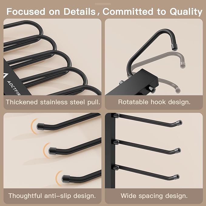 4 Pack Magic Pants Hangers Space Saving - Multi-Layer Space Saving Hangers, Multifunctional Clothing Rack for Jeans, Trousers, Skirts, Scarves & Slacks，2-Year Warrant