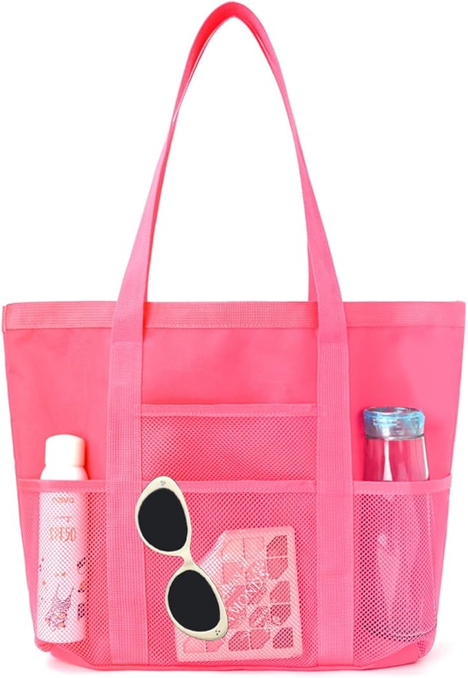Mesh tote bag, suitable for daily travel, shopping, weekend trips, beach bags, fitness bags