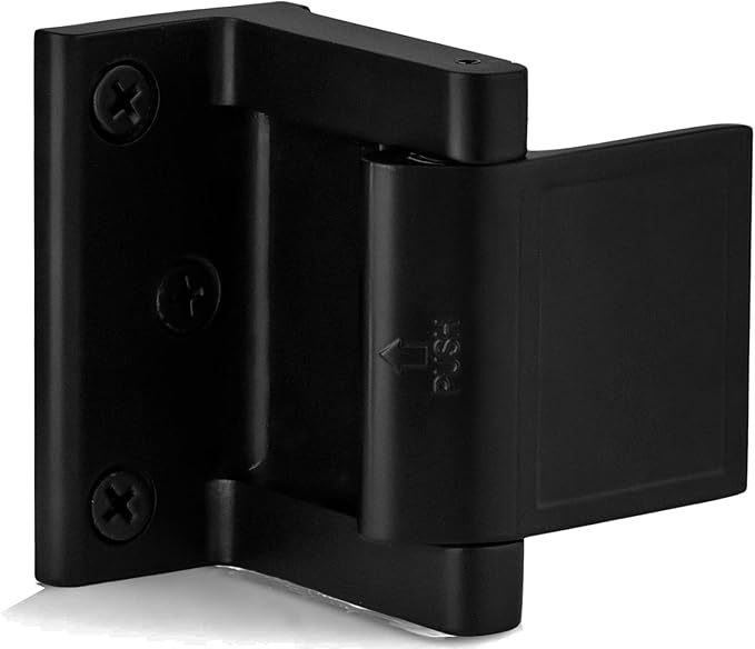 Door Security Lock Zinc Alloy, Door Lock Reinforcer Privacy Door Latch for in-Swinging Doors Extra High Resistance Home, 1pack Black