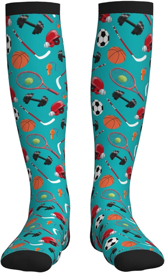 Compression Socks Knee High Circulation Support Socks For Women Men Athletic Running Work Hiking Cycling Travel