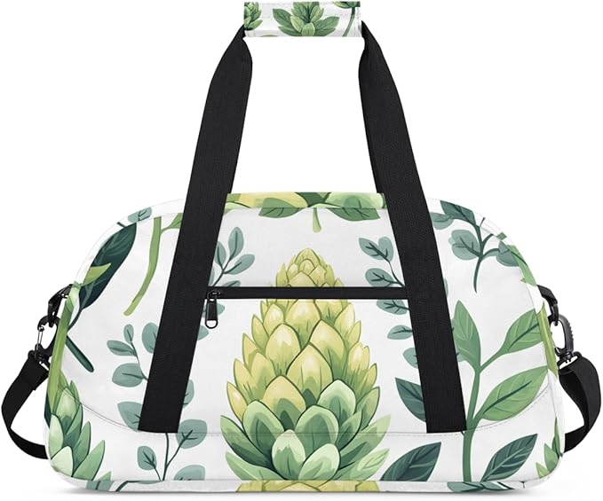 Green Leaves And Fruits Kids-Duffel-Bags Gymnastics Dance Bag Carry-On Overnight Travel Gym Lightweight Dance Sports Bags For Girls Boys Kids，