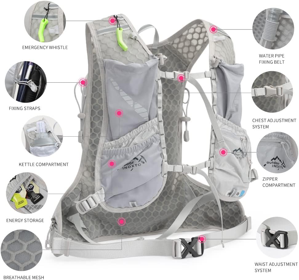 Running Hydration Vest for Men Women Water Backpack for Running 3L Running Hydration Pack for Trail Running Marathon Race Hiking