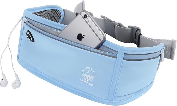 Slim Running Belt Fanny Pack for Women, Jogging Pocket Waist Pack Money Belt Phone Holder for Running Hiking Traveling - Blue