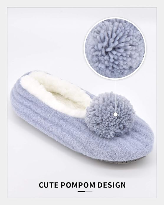 Panda Bros Slipper Socks for Women Grippers, Fuzzy Cozy Fleece Slipper Socks, Soft, Warm House Slippers