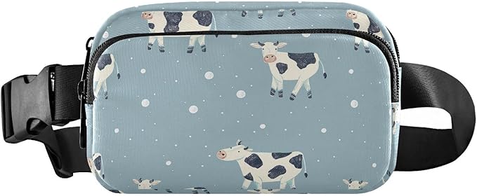 Kawaii Milk Cows Fanny Pack for Women Men Water Resistant Fashion Waist Packs with Adjustable Strap Belt Bag for Travel Workout Jogging Hiking 21219080