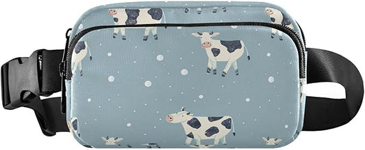 Kawaii Milk Cows Fanny Pack for Women Men Water Resistant Fashion Waist Packs with Adjustable Strap Belt Bag for Travel Workout Jogging Hiking 21219080