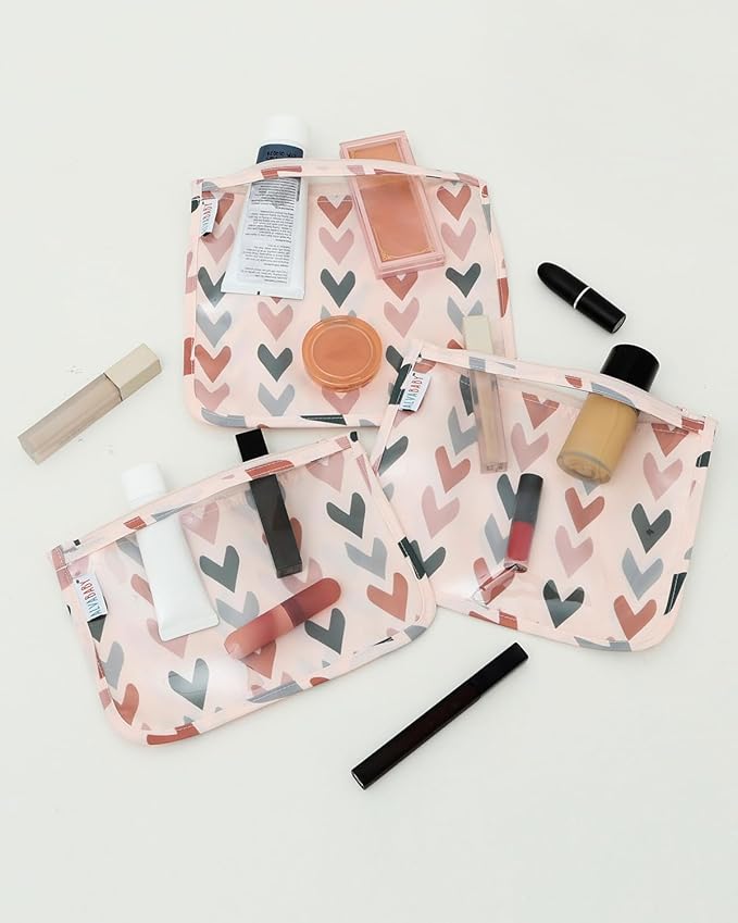 ALVA Diaper Bag Pouches | 3pcs Mess-Proof Travel Toiletry | TSA Approved Toiletry Bag | Cosmetic Makeup Bag Diaper Organizer for Baby and Mom Essentials