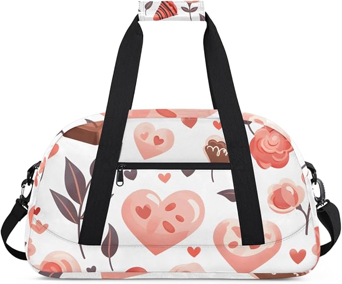 Green Leaf Love Chocolate Kids-Duffel-Bags Gymnastics Dance Bag Carry-On Overnight Travel Gym Lightweight Dance Sports Bags For Girls Boys Kids，