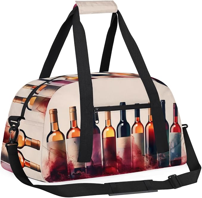 Red Wine Pattern Kids-Duffel-Bags Gymnastics Dance Bag Carry-On Overnight Travel Gym Lightweight Dance Sports Bags For Girls Boys Kids，