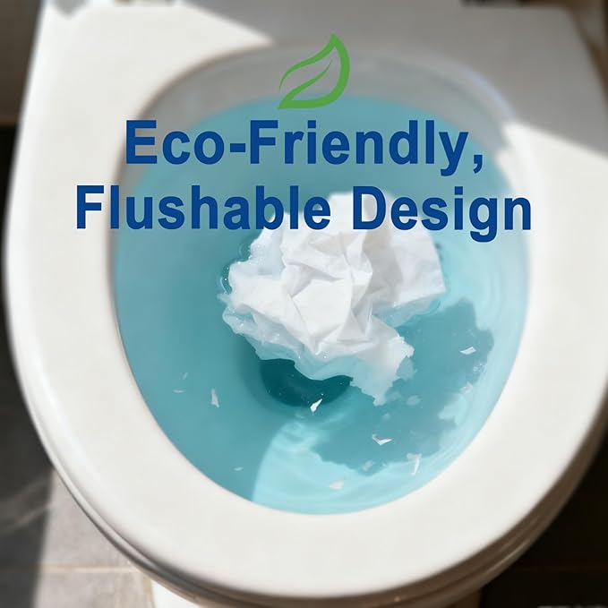 80 Pack Individually Wrapped XXL Toilet Seat Covers Disposable Flushable for Travel, Large Waterproof Potty Covers for Kids and Adults,Toddler Potty Training for Public Restroom Airplane Trip Hospital