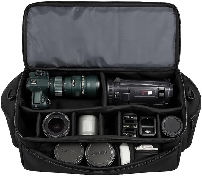 Extra Large Soft Padded Water Resistant Camcorder Equipment Gadget Bag/Case for Canon XA10, XA20, XA25, XH-G1s, XL2 and More Cameras Camcorders and DSLR