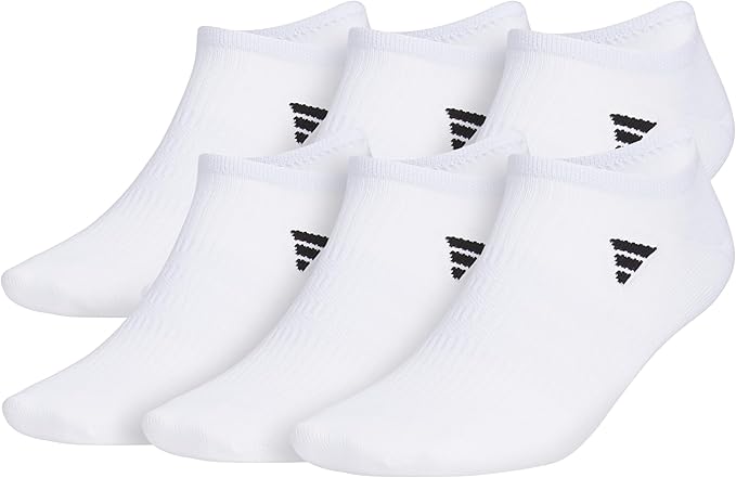 adidas Men's Superlite No Show Socks (6 Pairs) Lightweight & Breathable