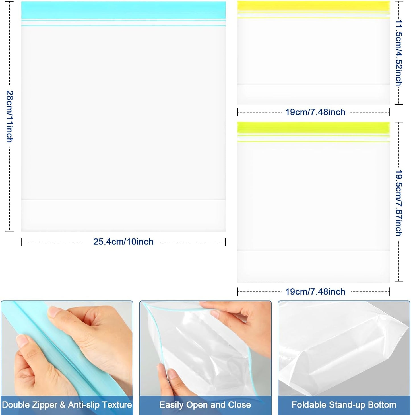 Lerine 16 Pack Reusable Gallon Freezer Bags Dishwasher Microwave Safe, Stand Up BPA Free Reusable freezer Bags 1 Gallon, Extra Thick Leakproof Food Storage Bags for Meal Prep, Kitchen Organization