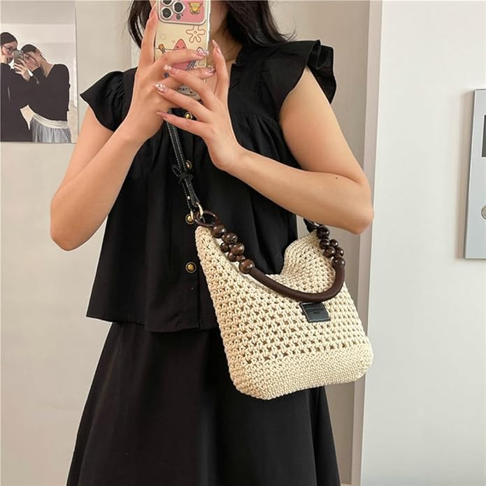 Bohemia Straw Beach Bag Women Macrame Shoulder Tote Bag Crossbody Purse Travel Beach Bag Summer Top-handle Hobo Bags 2025