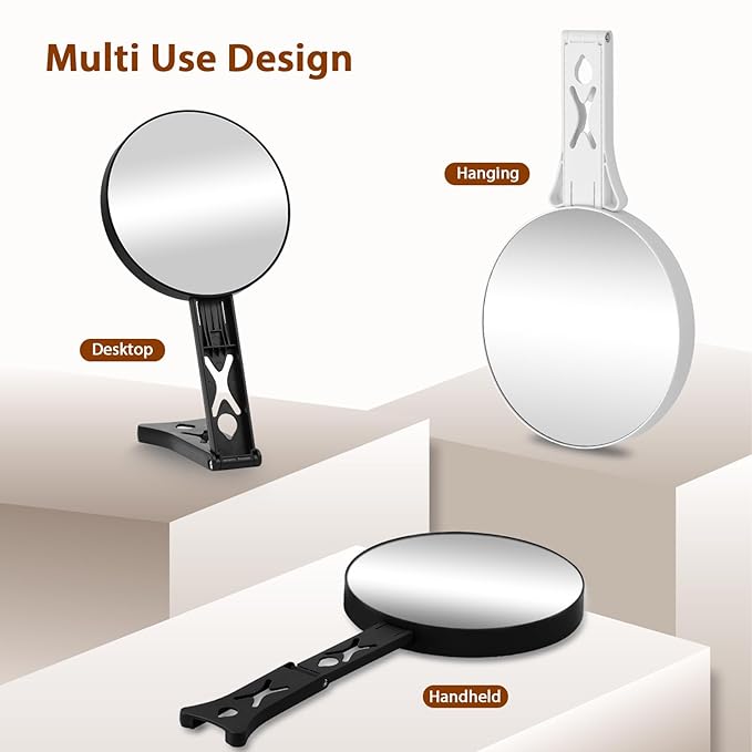 Magnifying Mirror 30X/5X Double Sided Hand Mirror, Precision Makeup at 30X Magnification & Overall View at 5X，Travel Handheld Magnified Makeup Mirror with Handle & Table Stand, Vanity Cosmetic Mirror