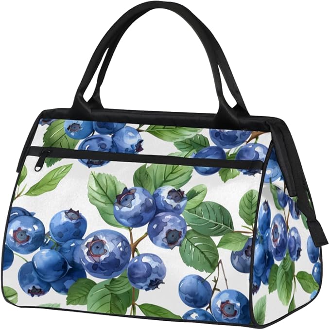 Fruit Blueberries Overnight Weekender Bag for Women Men Travel Duffel Bags Waterproof Luggage Carry on Sports Yoga Gym Bag