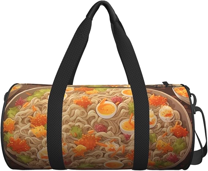 Travel Duffel Bag Lightweight Carry On Weekender Overnight Bags Egg Cup Noodle Ramen Sports Tote Gym Backpack with Adjustable Strap Hospital Bags Foldable Luggage Bag for Women Men