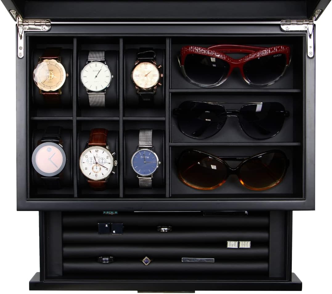 Luxury Watch, Sunglasses and Jeweler Display Case and Organizer (Emerald Love)