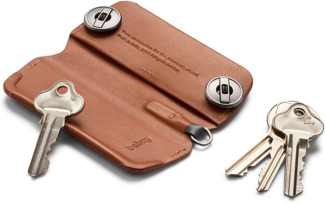 Bellroy Key Cover Plus – 3rd Edition (Leather Key Holder, Holds 4 – 8 Keys) - Caramel