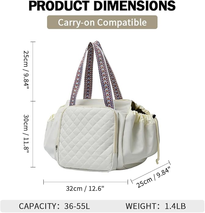 Travel Duffel Bag Weekender Bags for Women, Expandable Tote Handbag Diaper Bag Backpack Shoulder Bag for Car Work Daily