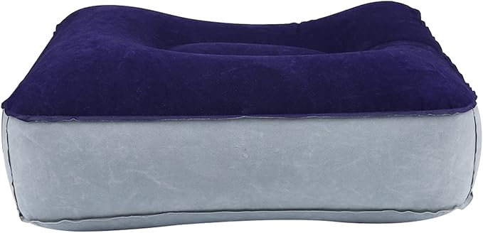 Inflatable Travel Foot Rest Pillow, Airplane Bed, PVC Material, Grey Blue, Special Feature: Inflatable, for Travel, Office, Home, Health/Wellness