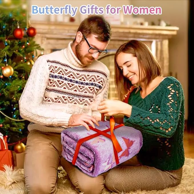 Butterfly Blanket for Women/Girls, Butterfly Gifts for Women Adults, Cute Blankets for Teen Girls, Personalized Blankets for Adults/Kids,Soft Fleece Blanket and Throw,Birthday 40"x 50"
