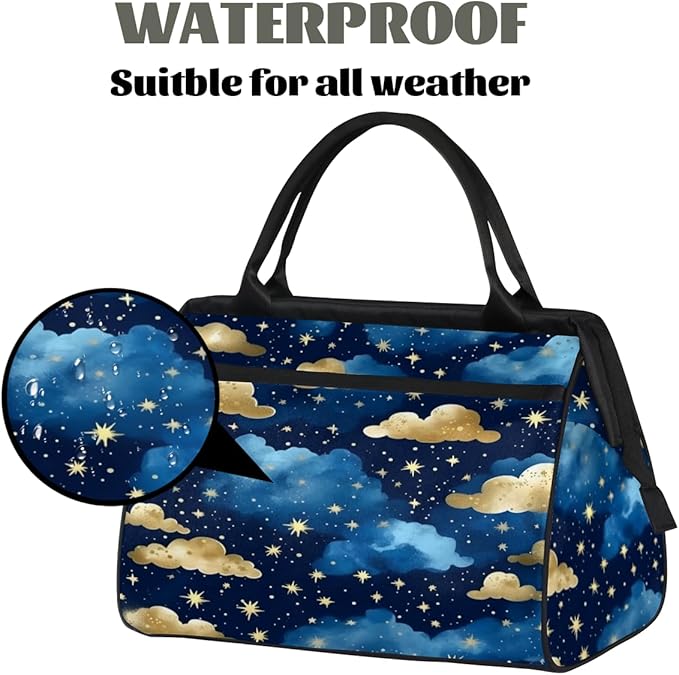 Clouds Overnight Weekender Bag for Women Men Travel Duffel Bags Waterproof Luggage Carry on Sports Yoga Gym Bag