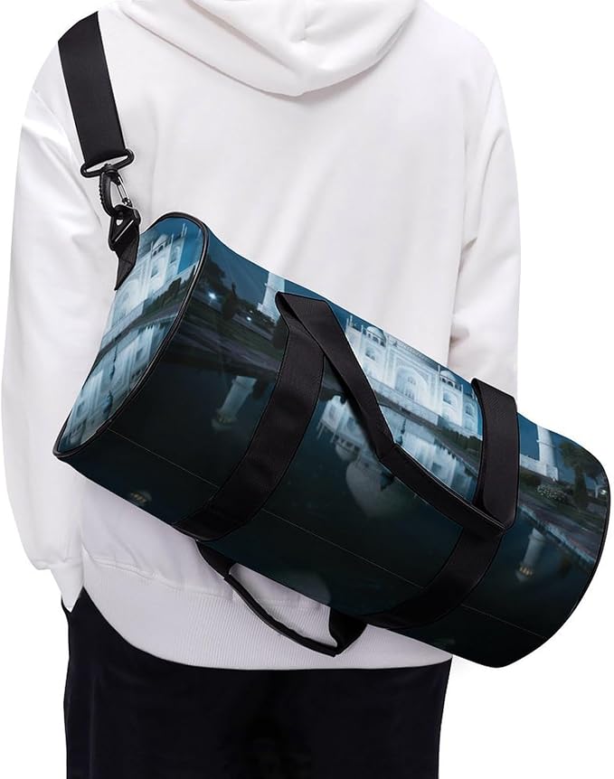 Sports Gym Bag for Women Men Travel Duffel Bag Tote Weekender Bag Taj Mahal Carry on Overnight Bag for Travel Swimming Fitness Workout Sports Duffle Bag