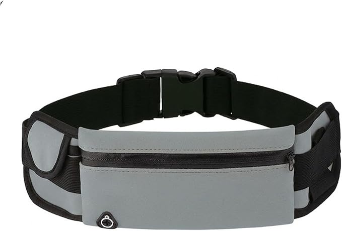 Anti-Theft Invisible Waist Bag, Money Belt for Travel with Hidden Compartment, Waterproof Slim Waist Pack for Phone Passport Cash, Running Cycling Hiking Fitness Security Belt Bag (Gray)