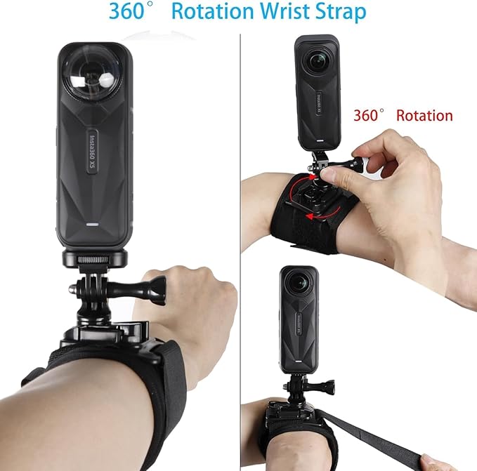 Accessories Kit for Insta360 One X5/X4/X3/X2/X, One R, X and GoPro Hero 9,New Quick Release Head Strap Mount + Chest Mount Harness + Backpack Strap Clip + 360°Rotating Wrist Strap