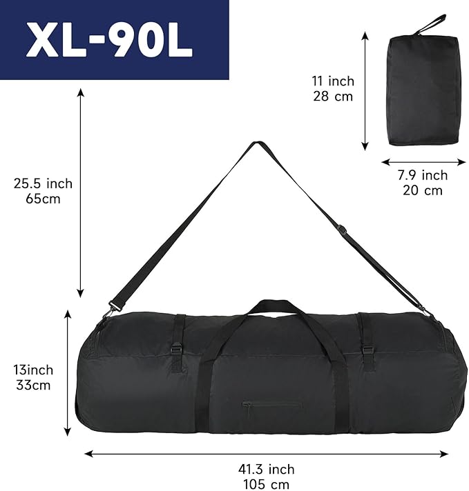 Arxus Duffle Bag for Travel 30L/50L/90L Extra Large Luggage Heavy Duty Duffel Bat Bag for Men Sports