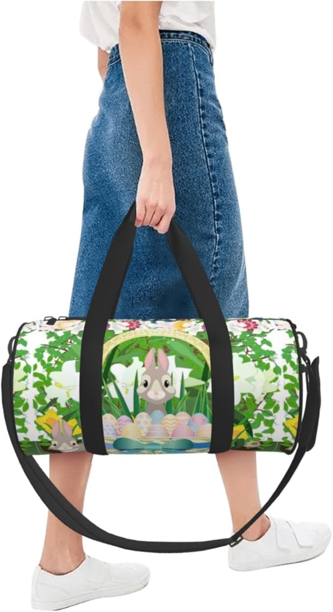 Graphic Easter Easter Basket for Duffle Bag, Waterproof Large Duffle Bag, Weekender Bag, Gym Bag, Sports Bag, Overnight Bag