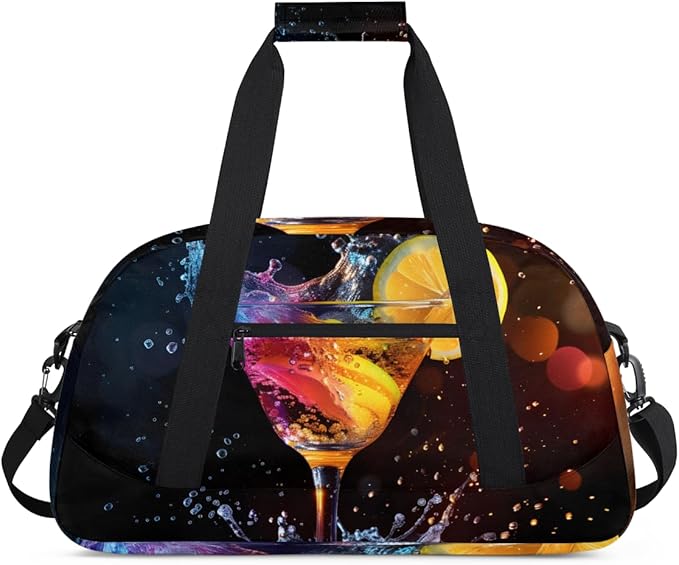 Cocktail Kids-Duffel-Bags Gymnastics Dance Bag Carry-On Overnight Travel Gym Lightweight Dance Sports Bags For Girls Boys Kids，