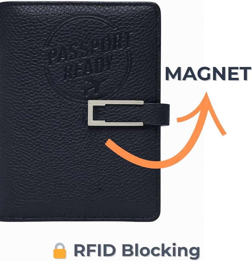 Moroa market Passport Holder for Travel – RFID Blocking Wallet, Slim Travel Essentials Organizer with Magnetic Strap, Boarding Pass Pocket & Easy-Access Slots, Cruise Accessories Gift for Men & Women