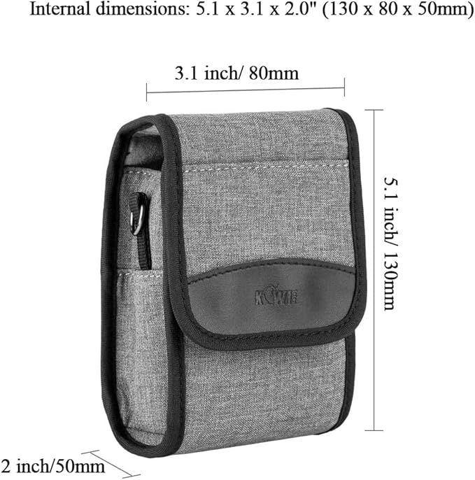 KIWIFOTOS Compact Camera Case Travel Belt Pouch, Digital Camera Small Bag for Lumix DC-ZS99 Ricoh GRIV GR III Sony RX100 VI ZV-1 II ZV-1 ZV-1F Canon ZS720 G7XIII GR IIIx Olympus TG-6 TG-5