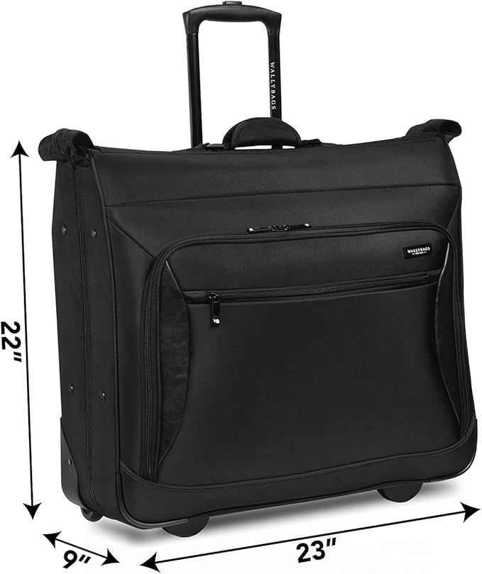 WallyBags® Solutions Rolling Garment Bag, Multiple Hangers and Made for Men and Women