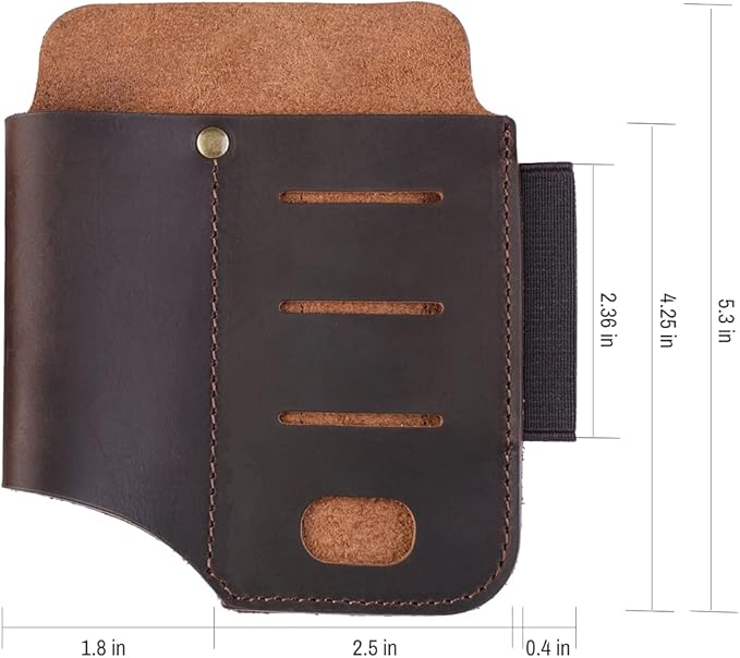VIPERADE PJ15 Multitool Sheath for Belt, EDC Leather Sheath, Leather Flashlight Holster, EDC Belt Organizer, Leather EDC Pocket Organizer, Flashlight Sheath
