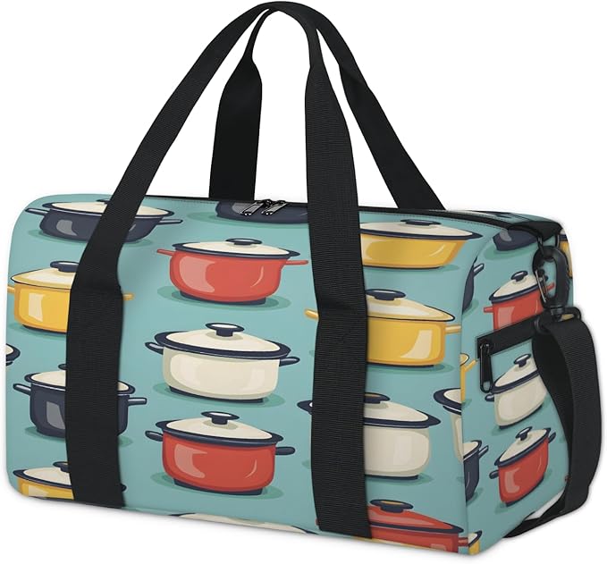 Colorful Pot Travel Duffle Bag for Women Men, Overnight Weekender Bag, Carry on Tote for Sport Gym