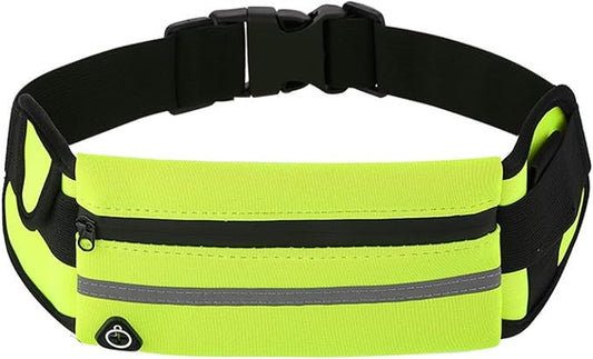 Anti-Theft Invisible Waist Bag, Money Belt for Travel with Hidden Compartment, Waterproof Slim Waist Pack for Phone Passport Cash, Running Cycling Hiking Fitness Security Belt Bag (Green)