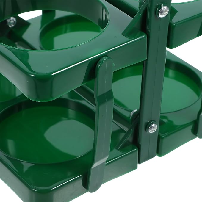Portable Plastic Drink Carrier,Reusable Beer Bottle Coffee Cup Holder,Beverage Cup Drink Caddy for Delivery,4 Holes Cup Holders with Handle for Catering Restaurant Travel Car,Green