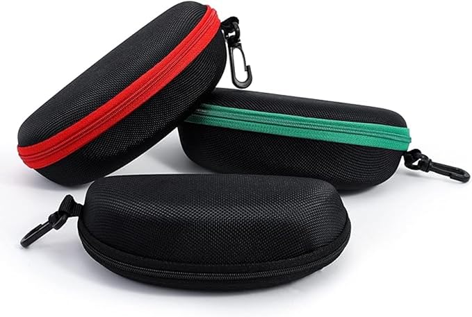ZONLY 6 Pack Sunglasses Case Portable Travel Zipper Eyeglasses Case With Hook