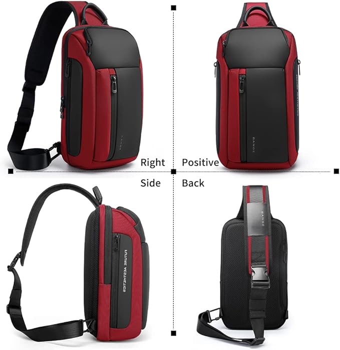 BANGE Men's Crossbody Backpack - Waterproof Shoulder Bag for Travel, Hiking & Daily Commute