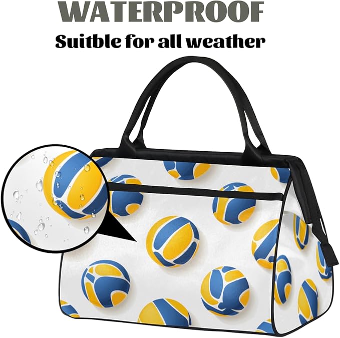 Volleyball Overnight Weekender Bag for Women Men Travel Duffel Bags Waterproof Luggage Carry on Sports Yoga Gym Bag