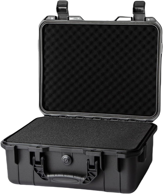 Hard case Waterproof Hard Case with DIY Customizable Foam Insert Portable Protective Case with Knife for Camera Drones Equipments Tools Test Instruments 16.9''x13.7''x7.1''